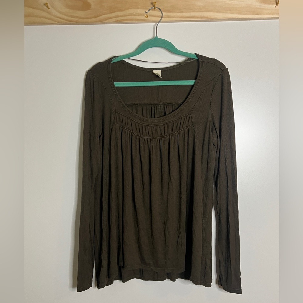 We the Free Long Sleeve Top Olive Green Women Size Medium